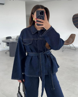 SF Amore - Coordinato denim con cintura a fiocco