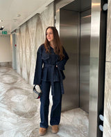 SF Amore - Coordinato denim con cintura a fiocco