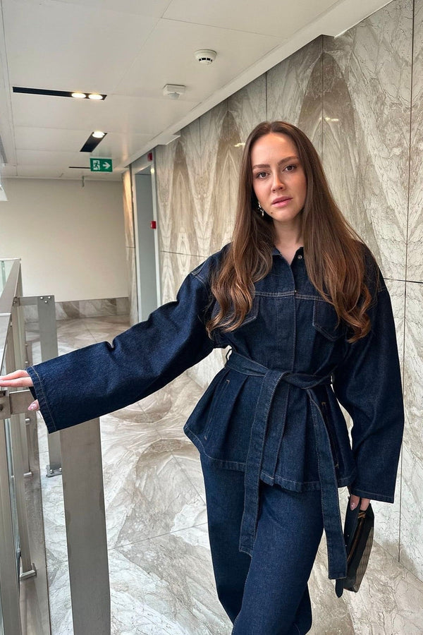 SF Amore - Coordinato denim con cintura a fiocco